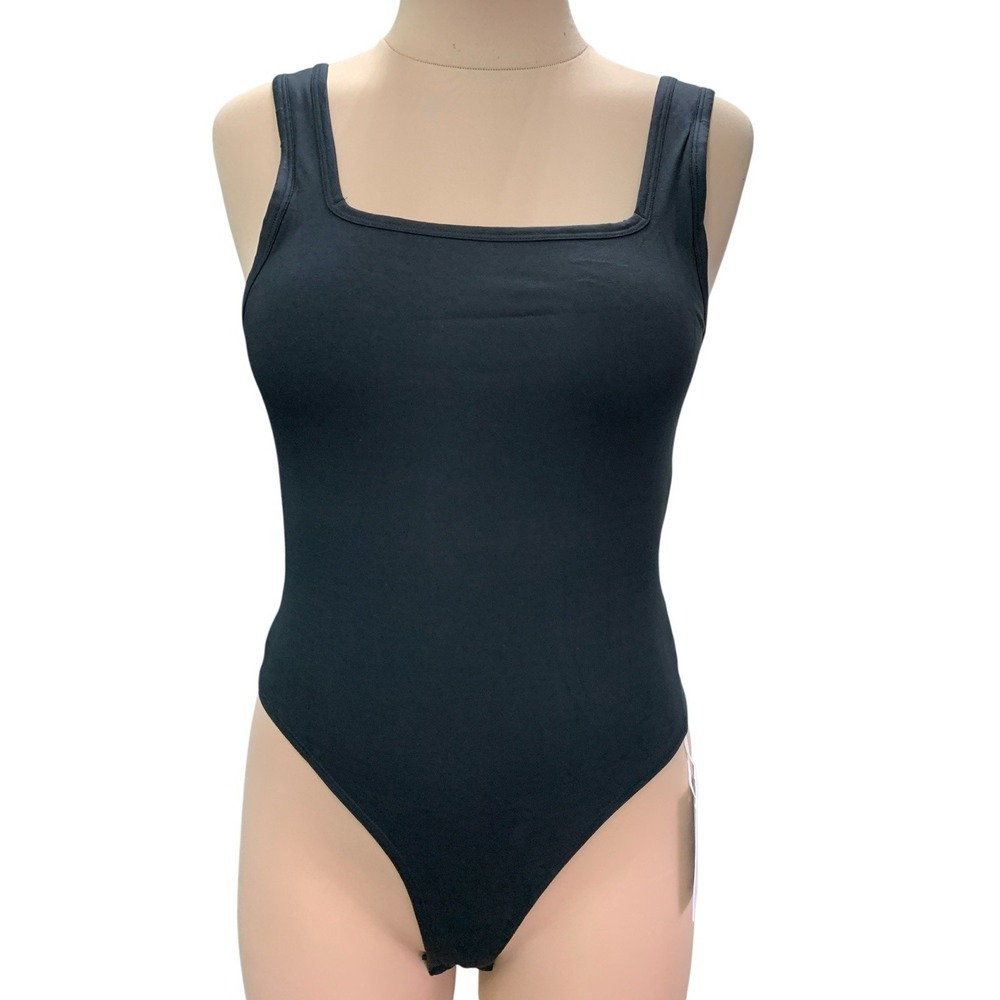 Gymshark Women Cotton Bodysuit Muscle Fit Black Size Medium New With Tags